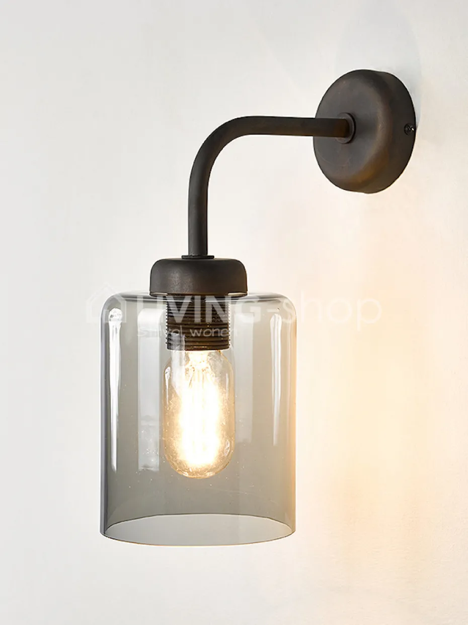 Verlichting online Boston wandlamp vintage met glazen lampenkap