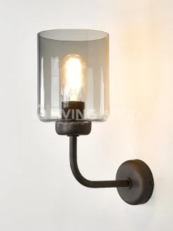 Verlichting online Boston wandlamp vintage met glazen lampenkap