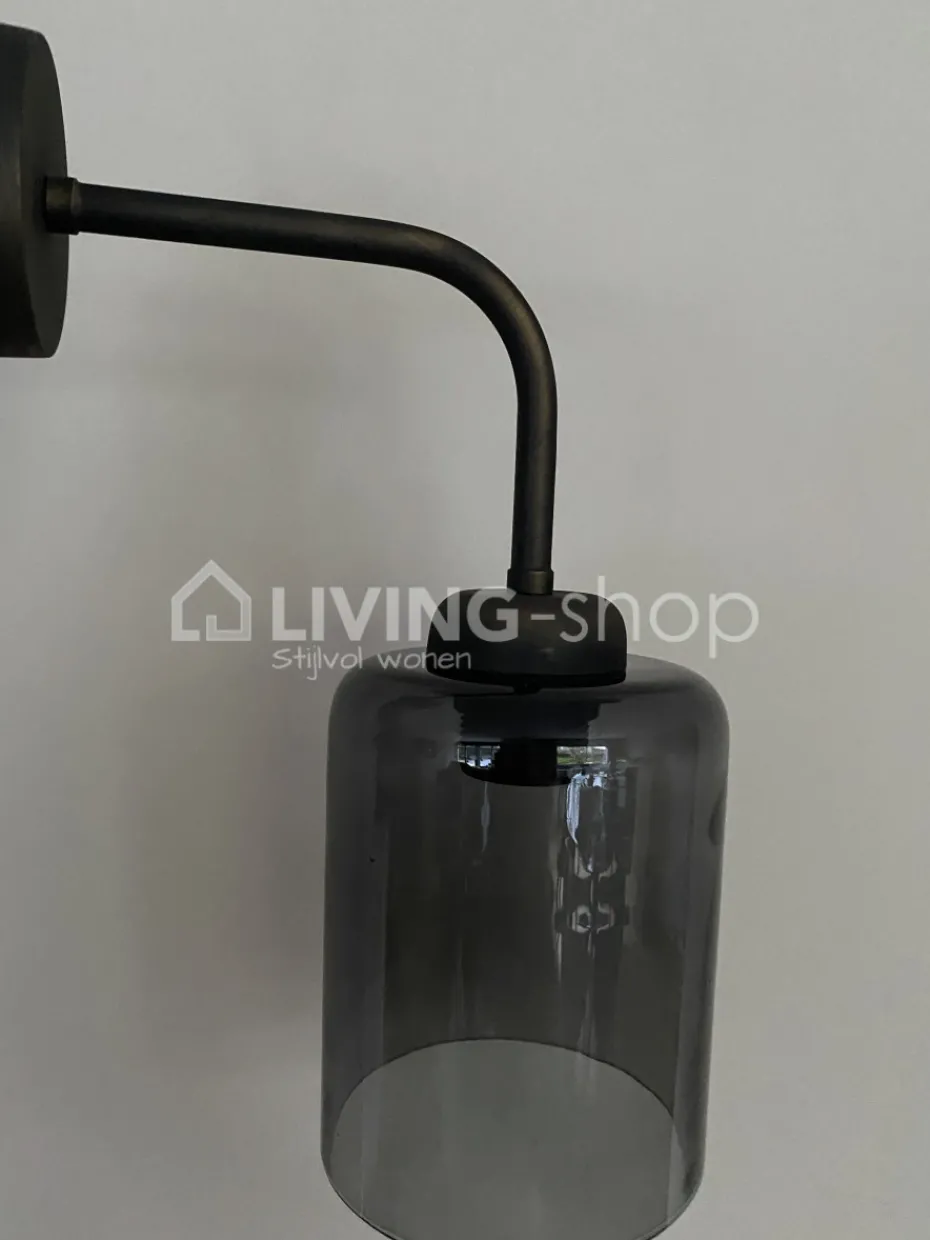 Verlichting online Boston wandlamp vintage met glazen lampenkap