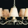 Verlichting online Brocante luster Julie met 5 klemkapjes