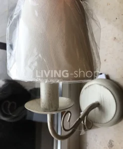 Verlichting online Brocante wandlamp Julie met lampenkapje