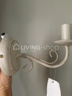 Verlichting online Brocante wandlamp Julie met lampenkapje