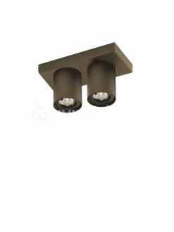 Verlichting online Bronzo Plafondlamp 2 spots brons