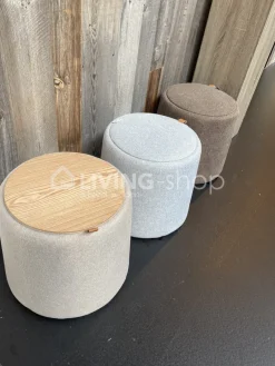 J-LINE Bruine poef bijzettafel