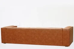 J-LINE Bruine pu lederen zetel 4-zitbank