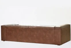 J-LINE Bruine pu lederen zetel 4-zitbank