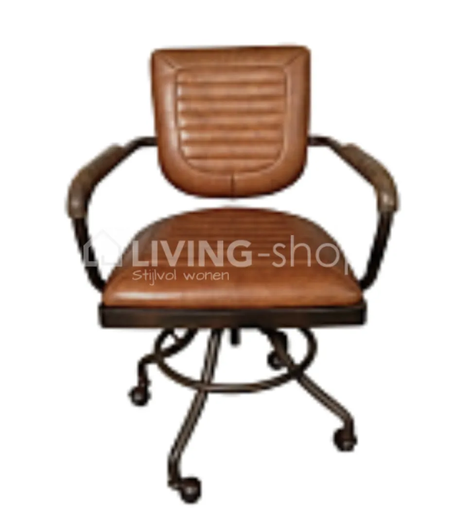 TIMELESS LIVING Bureaustoel leder vintage