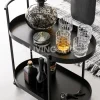 J-LINE Butlertafel bar trolley zwart
