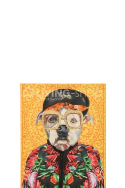J-LINE Canvas hond Popart Wanddecoratie