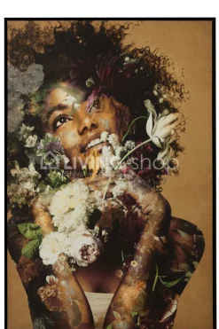 J-LINE Canvas schilderij Afrikaanse vrouw