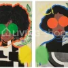 J-LINE Canvas Pop Art vrouw Wanddecoratie