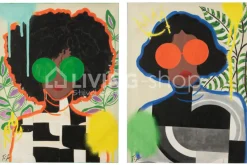 J-LINE Canvas Pop Art vrouw Wanddecoratie