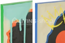 J-LINE Canvas Pop Art vrouw Wanddecoratie