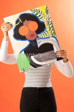 J-LINE Canvas Pop Art vrouw Wanddecoratie