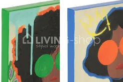 J-LINE Canvas Pop Art vrouw Wanddecoratie