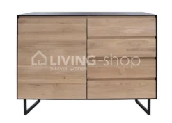 Castle-Line Castle Line Alexi hoog dressoir 1 deur 4 laden naturel eik en zwart