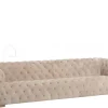 J-LINE Chesterfield zetel beige suede driezit sofa