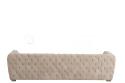 J-LINE Chesterfield zetel beige suede driezit sofa