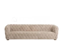 J-LINE Chesterfield zetel beige suede driezit sofa