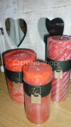 J-LINE Cilinderkaars Rood, brandt 72h van