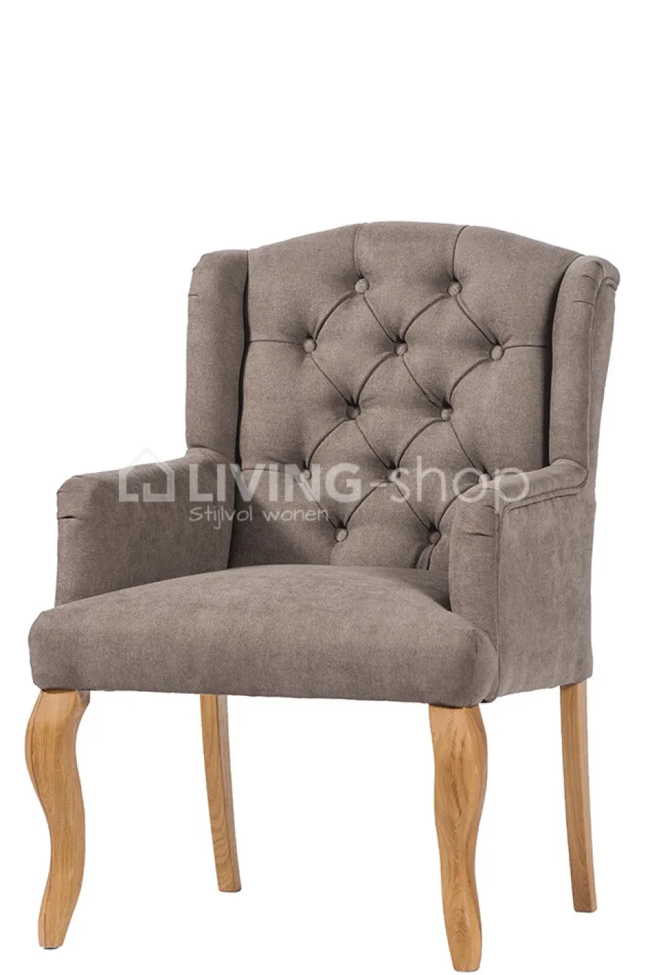 TIMELESS LIVING Comfort eetkamerstoel Louis XV taupe