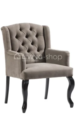 TIMELESS LIVING Comfort eetkamerstoel Louis XV taupe