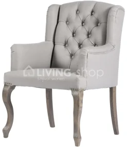 TIMELESS LIVING Comfort eetkamerstoel Louis XV taupe