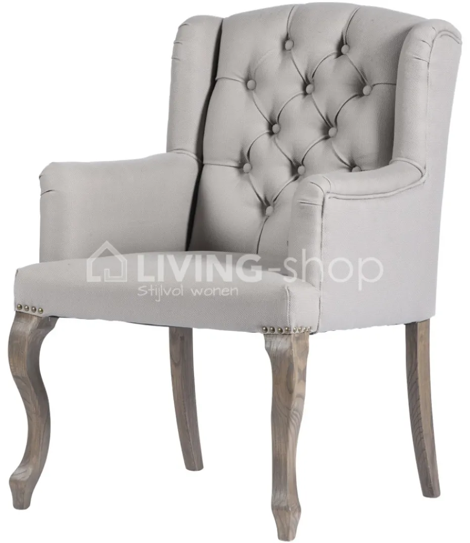 TIMELESS LIVING Comfort eetkamerstoel Louis XV taupe