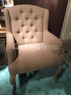 TIMELESS LIVING Comfort eetkamerstoel Louis XV taupe