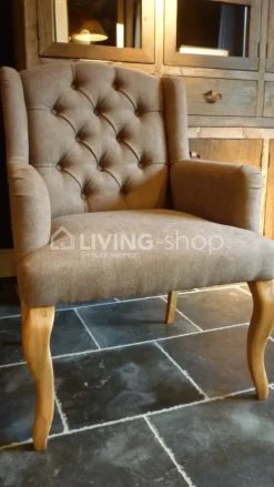 TIMELESS LIVING Comfort eetkamerstoel Louis XV taupe