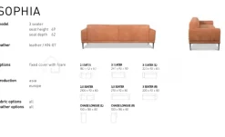 PR LIVING Comfy luxe lederen salon, zitbank 2,5-zit sofa in pu leder of stof