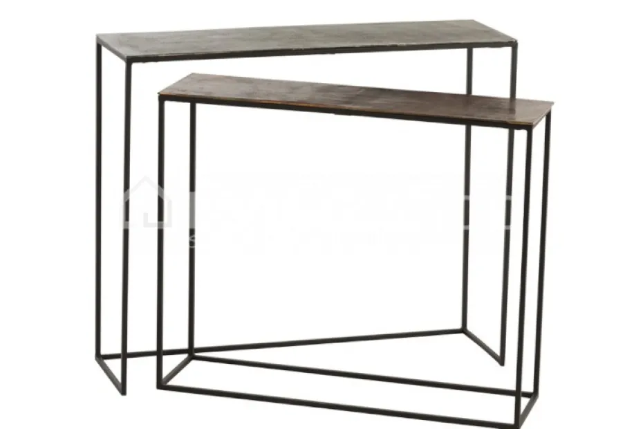 J-LINE Consoles, set 2 wandtafels side tables metaal