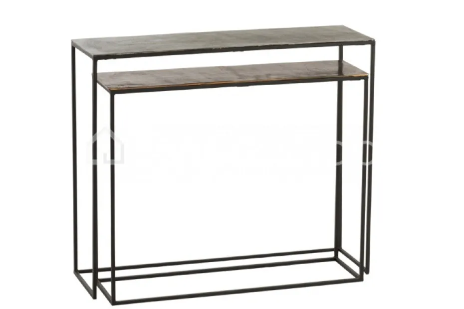 J-LINE Consoles, set 2 wandtafels side tables metaal