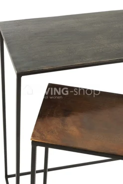 J-LINE Consoles, set 2 wandtafels side tables metaal