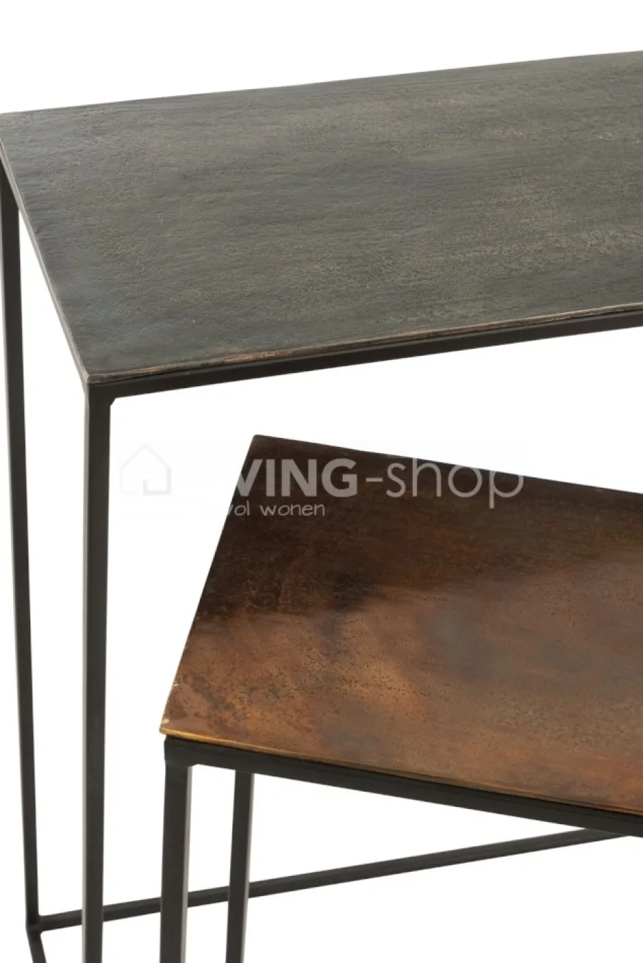 J-LINE Consoles, set 2 wandtafels side tables metaal