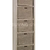 J-LINE Cottage stijl kast met manden