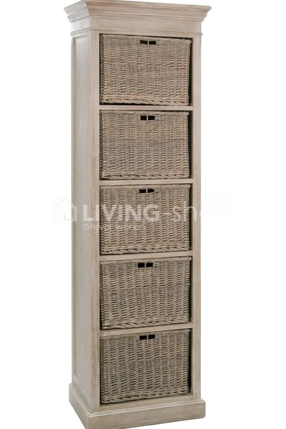 J-LINE Cottage stijl kast met manden