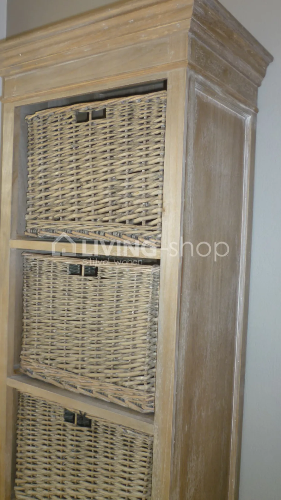 J-LINE Cottage stijl kast met manden