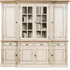 TIMELESS LIVING Cottage stijl vitrinekast crème met naturel teak top