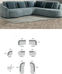 PR LIVING Curved sofa