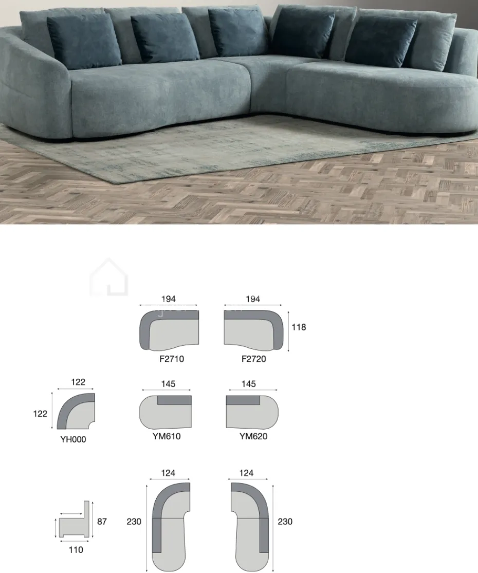 PR LIVING Curved sofa