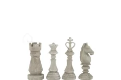 J-LINE Deco schaakstukken wit large