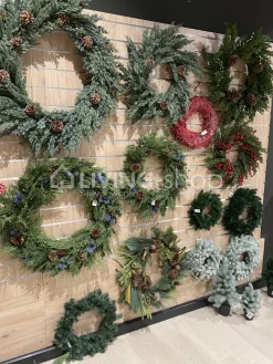 J-LINE Decoratieve krans rode bessen