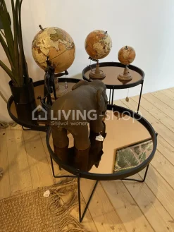 J-LINE Decoratieve wereldbol op voet van