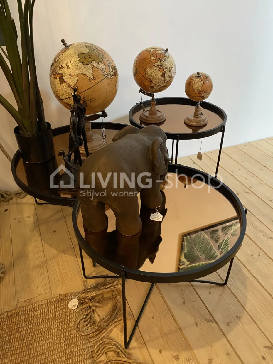 J-LINE Decoratieve wereldbol op voet van