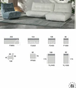 Design Sofa zitzak Italia zetel F2400