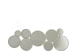 J-LINE Design spiegel 9 cirkels zilver