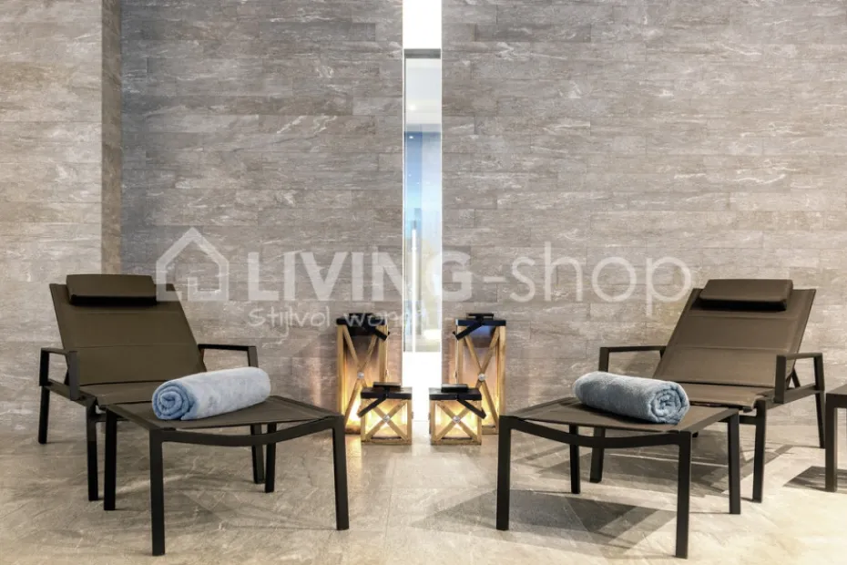Diphano beach stoel met armleuning, aluminium/textiel white