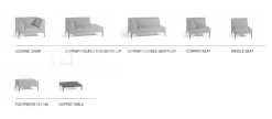 Diphano Coast dubbel lounge rechts, tuinmeubelen