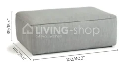 Diphano rechthoekige poefs tuinmeubelen